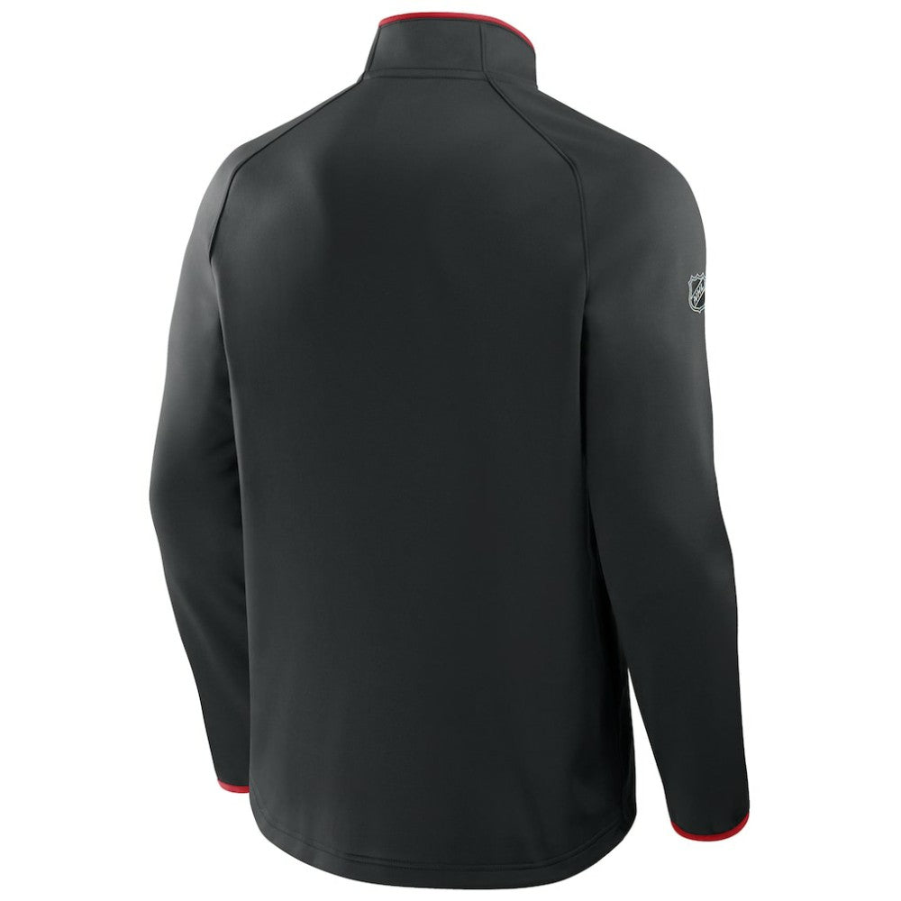 New Jersey Devils Fanatics Authentic Pro Rink Raglan Quarter-Zip Pullover - Black - NHL 202495199