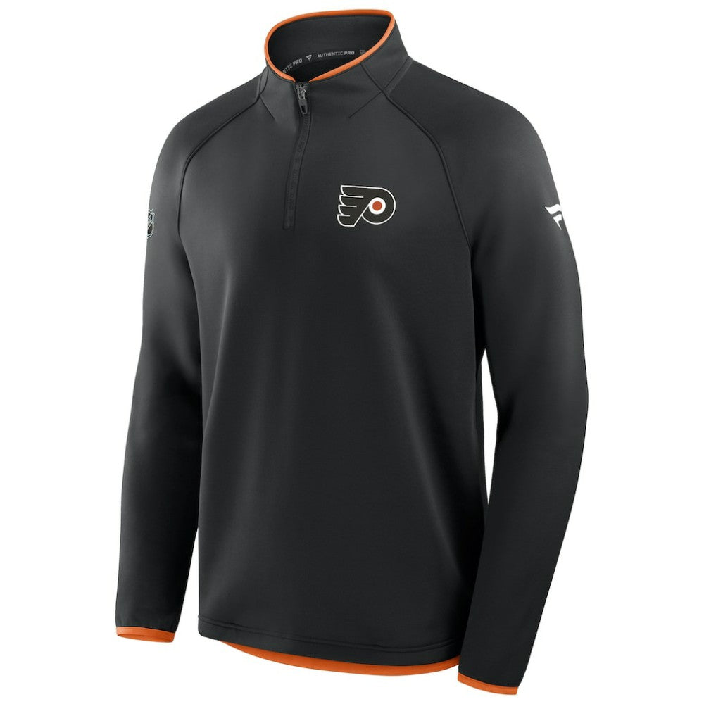 Philadelphia Flyers Fanatics Authentic Pro Rink Raglan Quarter-Zip Pullover - Black - NHL 202495205