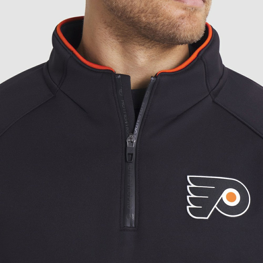 Philadelphia Flyers Fanatics Authentic Pro Rink Raglan Quarter-Zip Pullover - Black - NHL 202495205