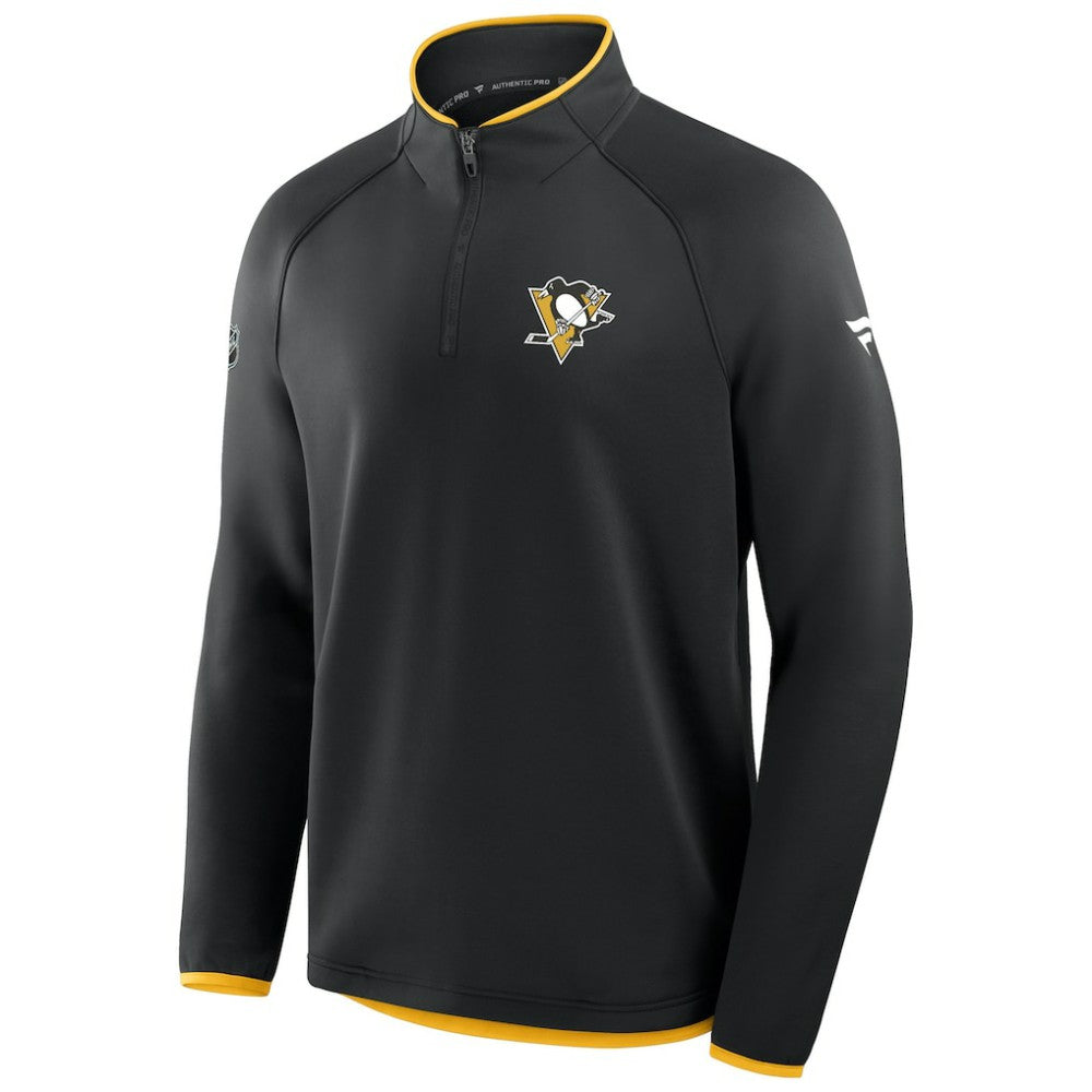 Pittsburgh Penguins Fanatics Authentic Pro Rink Raglan Quarter-Zip Pullover - Black - NHL 202495206