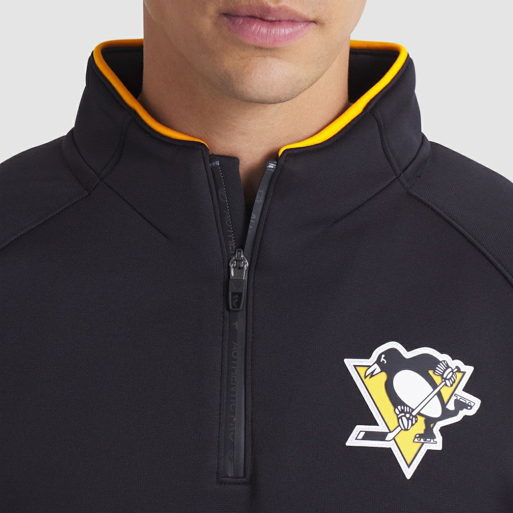 Pittsburgh Penguins Fanatics Authentic Pro Rink Raglan Quarter-Zip Pullover - Black - NHL 202495206