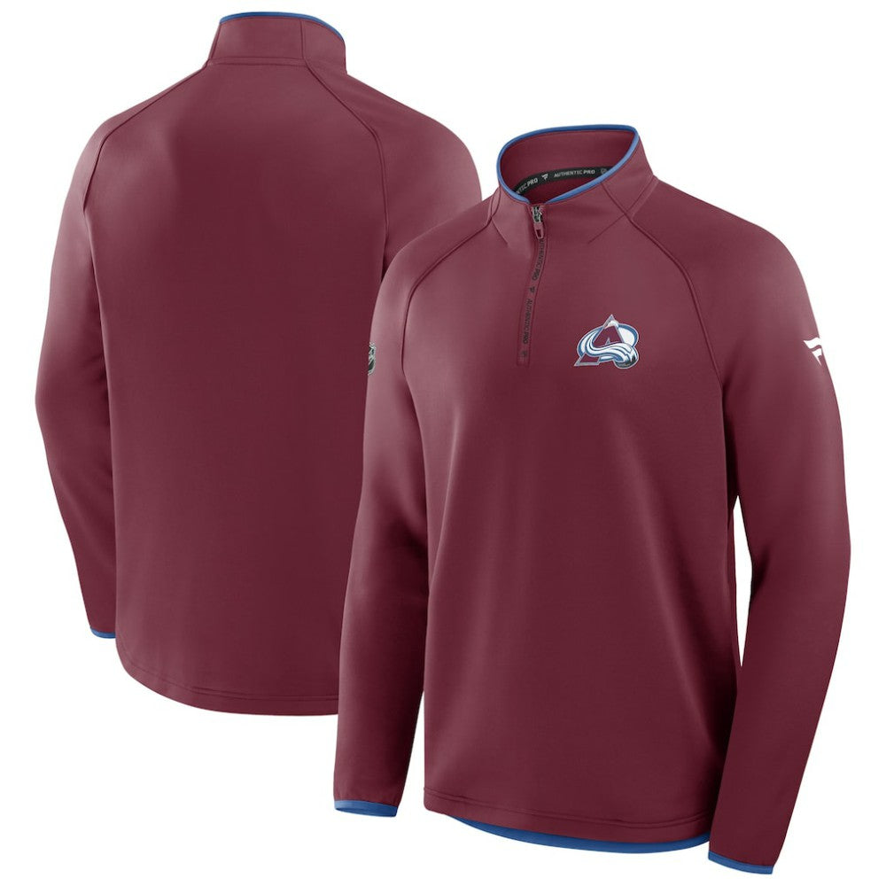 Colorado Avalanche Fanatics Authentic Pro Rink Raglan Quarter-Zip Pullover - Burgundy - NHL 202495208