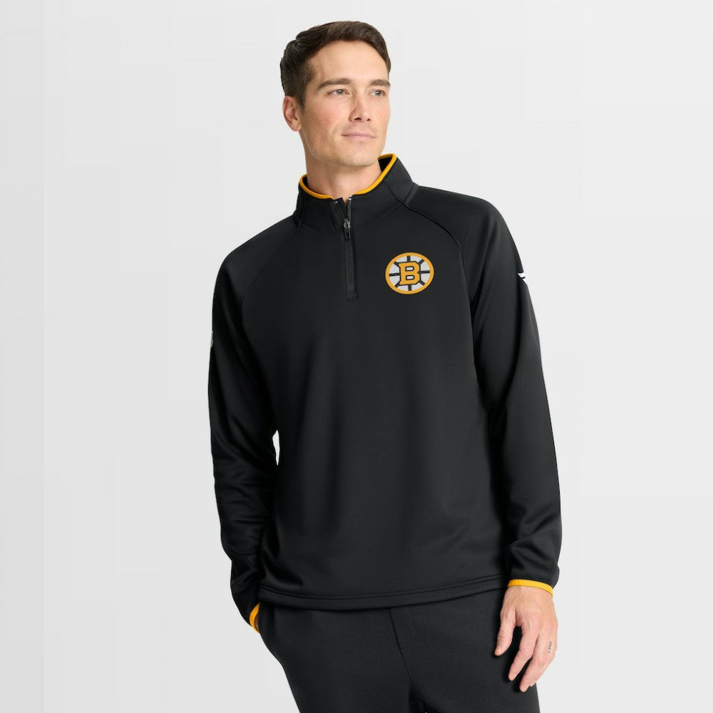 Boston Bruins Fanatics Authentic Pro Rink Raglan Quarter-Zip Pullover - Black - NHL 202495211