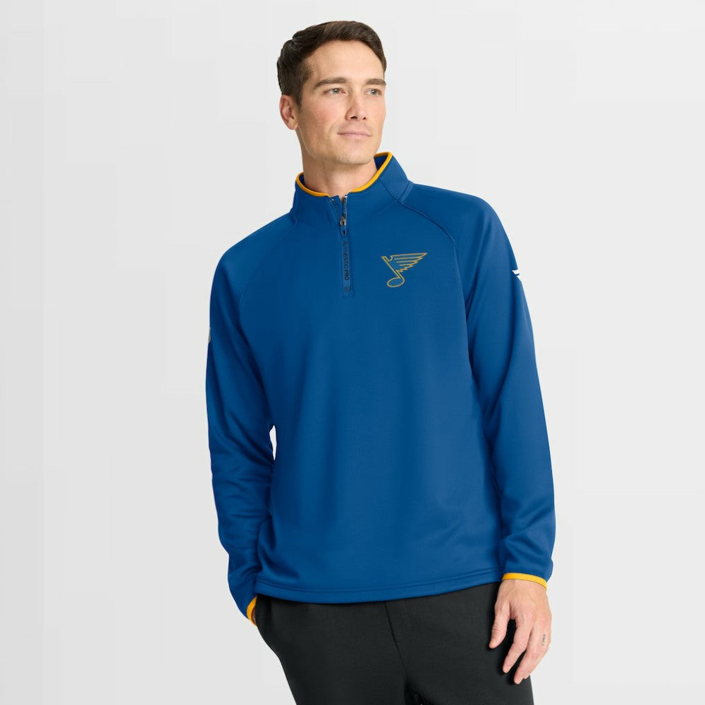 St. Louis Blues Fanatics Authentic Pro Rink Raglan Quarter-Zip Pullover - Blue - NHL 202495213
