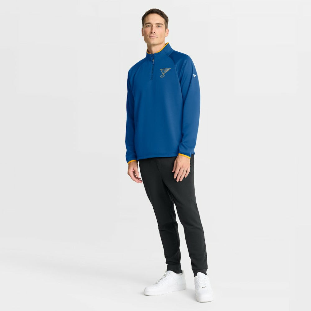 St. Louis Blues Fanatics Authentic Pro Rink Raglan Quarter-Zip Pullover - Blue - NHL 202495213