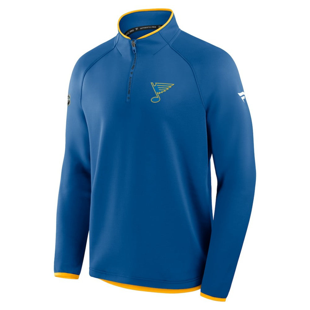 St. Louis Blues Fanatics Authentic Pro Rink Raglan Quarter-Zip Pullover - Blue - NHL 202495213