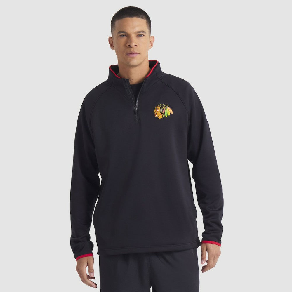 Chicago Blackhawks Fanatics Authentic Pro Rink Raglan Quarter-Zip Pullover - Black - NHL 202495217