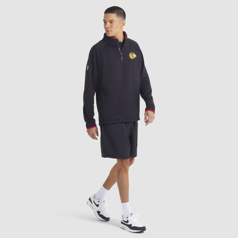 Chicago Blackhawks Fanatics Authentic Pro Rink Raglan Quarter-Zip Pullover - Black - NHL 202495217