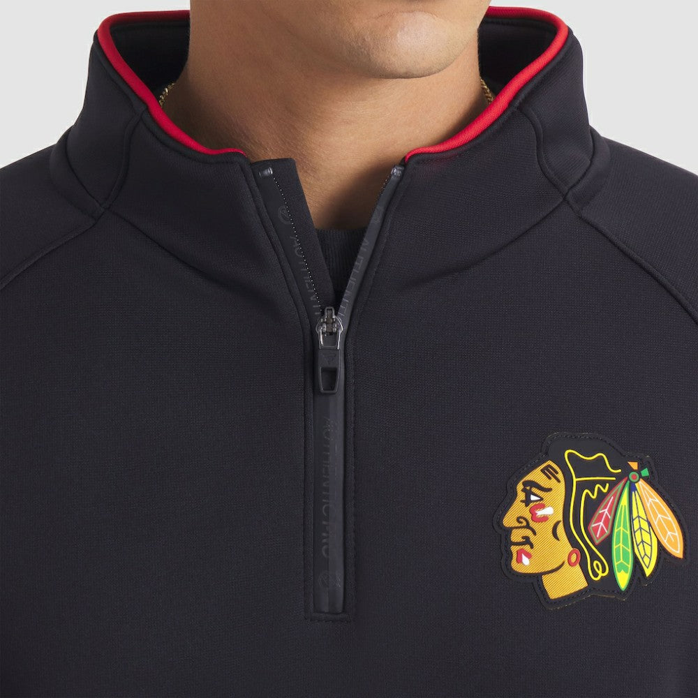 Chicago Blackhawks Fanatics Authentic Pro Rink Raglan Quarter-Zip Pullover - Black - NHL 202495217