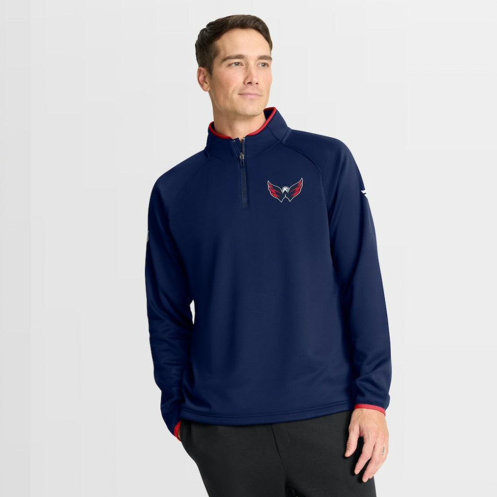 Washington Capitals Fanatics Authentic Pro Rink Raglan Quarter-Zip Pullover - Navy - NHL 202495221