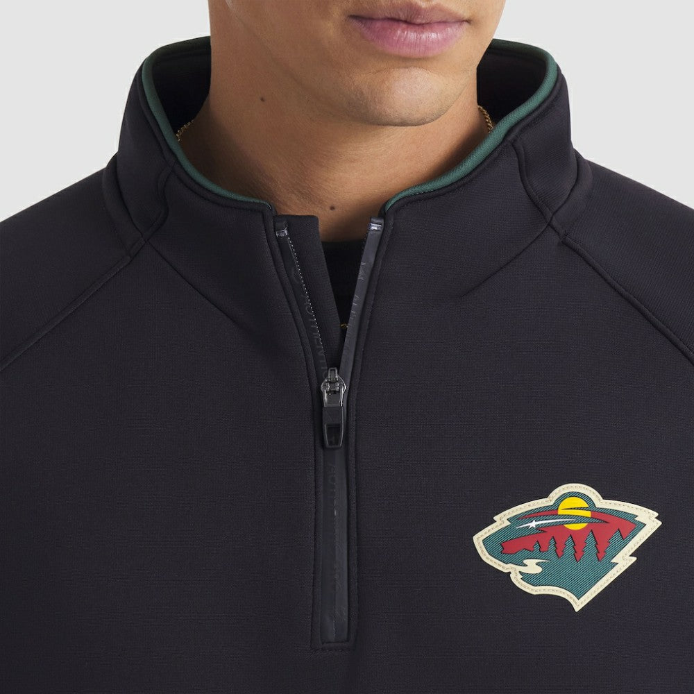 Minnesota Wild Fanatics Authentic Pro Rink Raglan Quarter-Zip Pullover - Black - NHL 202495228