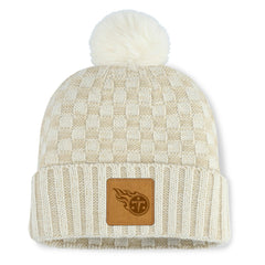 Fanatics Tennessee Titans Women's Nickel Cuffed Knit Hat with Pom Natural