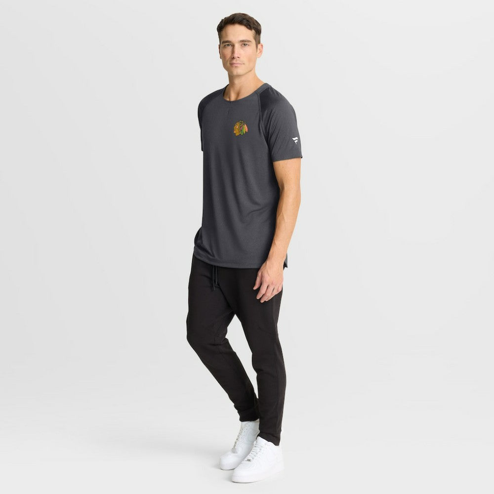 Chicago Blackhawks Fanatics Authentic Pro Rink Raglan Performance T-Shirt - Charcoal - NHL 202495387