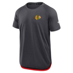 Chicago Blackhawks Fanatics Authentic Pro Rink Raglan Performance T-Shirt - Charcoal - NHL 202495387