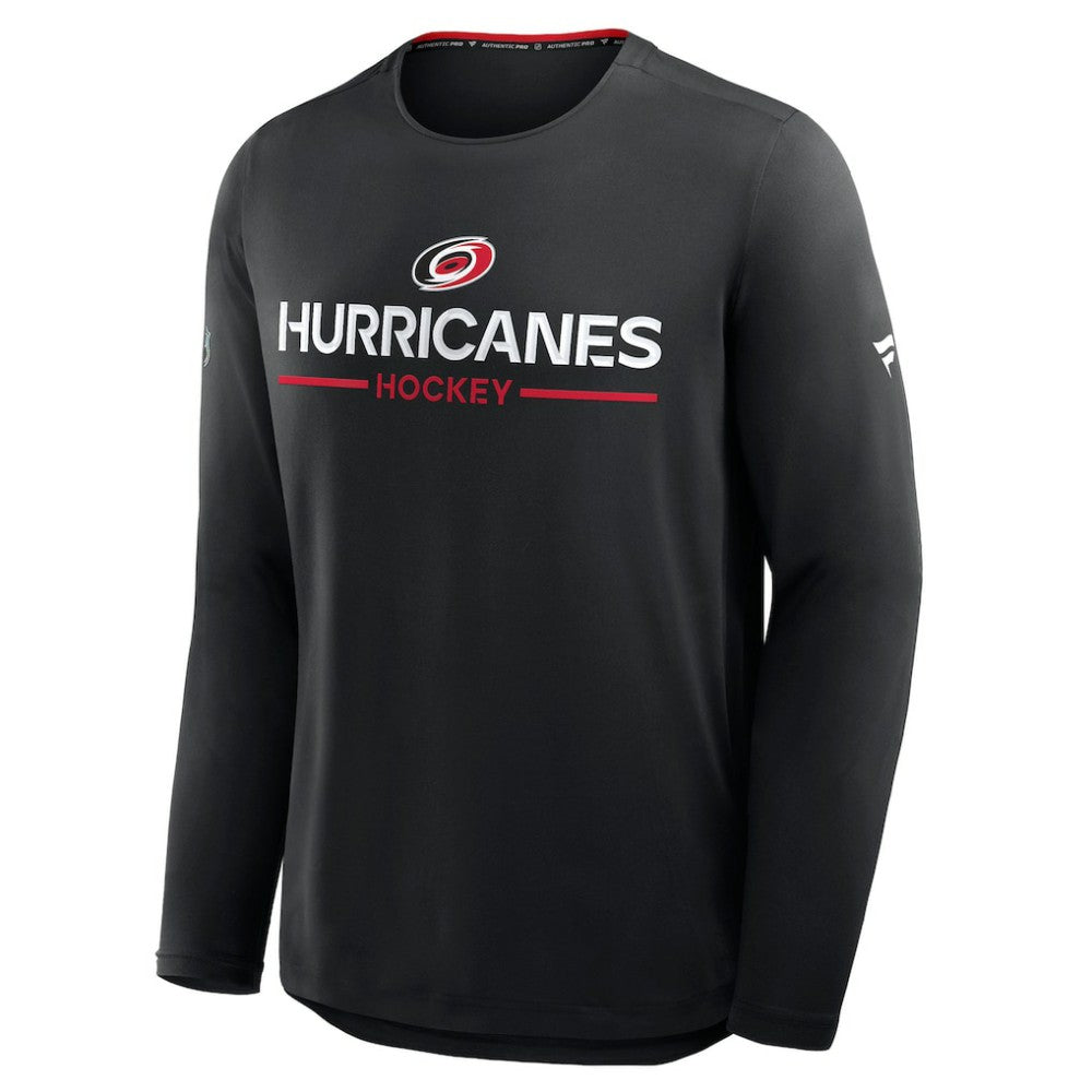 Carolina Hurricanes Fanatics Authentic Pro Rink Tech Long Sleeve T-Shirt - Black - NHL 202495522