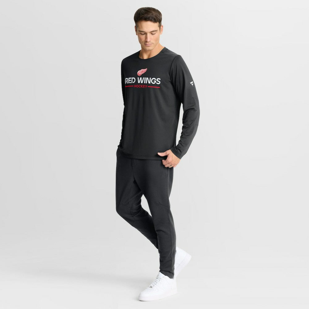 Detroit Red Wings Fanatics Authentic Pro Rink Tech Long Sleeve T-Shirt - Black - NHL 202495527