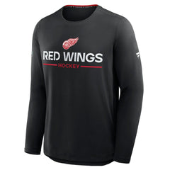 Detroit Red Wings Fanatics Authentic Pro Rink Tech Long Sleeve T-Shirt - Black - NHL 202495527