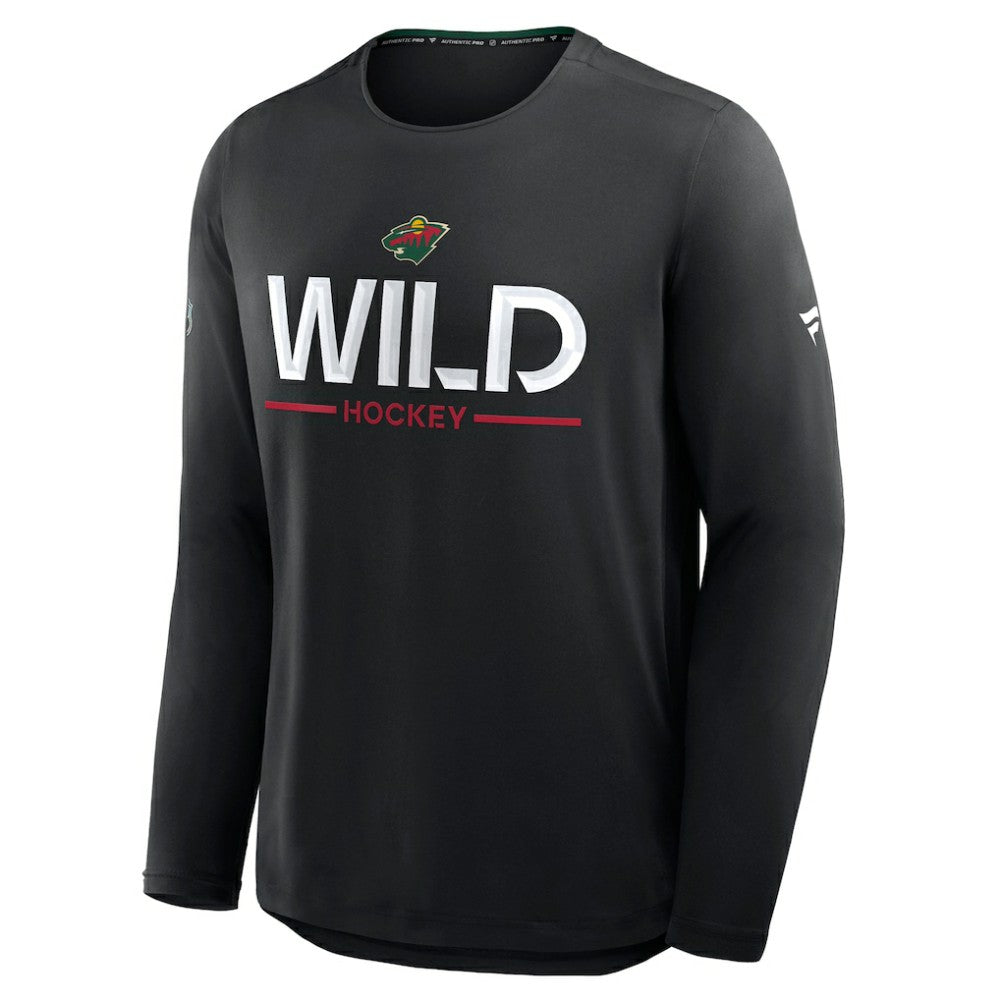 Minnesota Wild Fanatics Authentic Pro Rink Tech Long Sleeve T-Shirt - Black - NHL 202495531