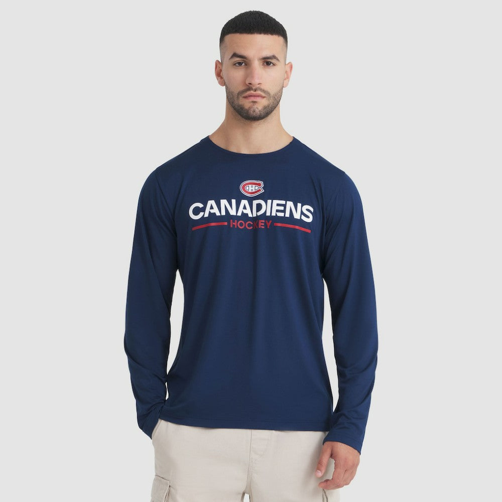 Montreal Canadiens Fanatics Authentic Pro Rink Tech Long Sleeve T-Shirt - Navy - NHL 202495532