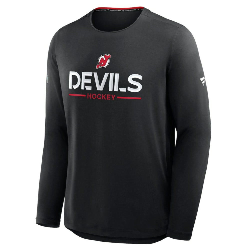 New Jersey Devils Fanatics Authentic Pro Rink Tech Long Sleeve T-Shirt - Black - NHL 202495534
