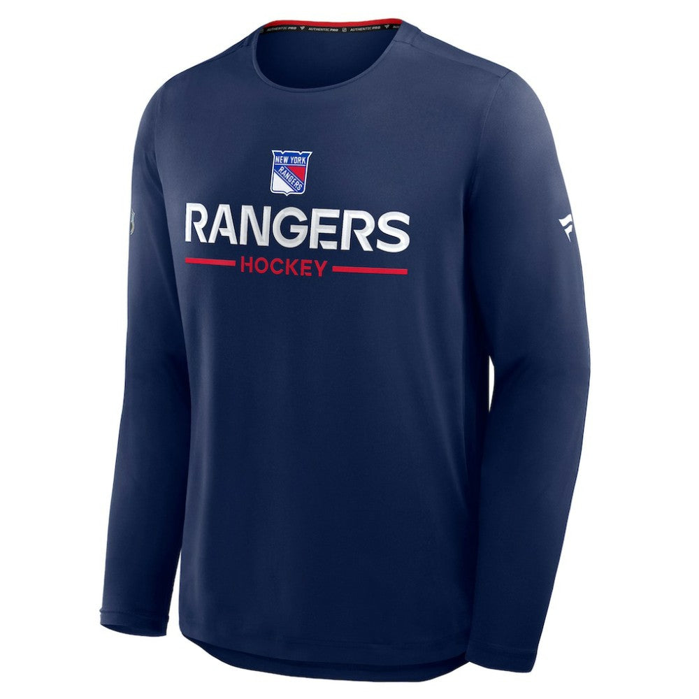 New York Rangers Fanatics Authentic Pro Rink Tech Long Sleeve T-Shirt - Navy - NHL 202495536