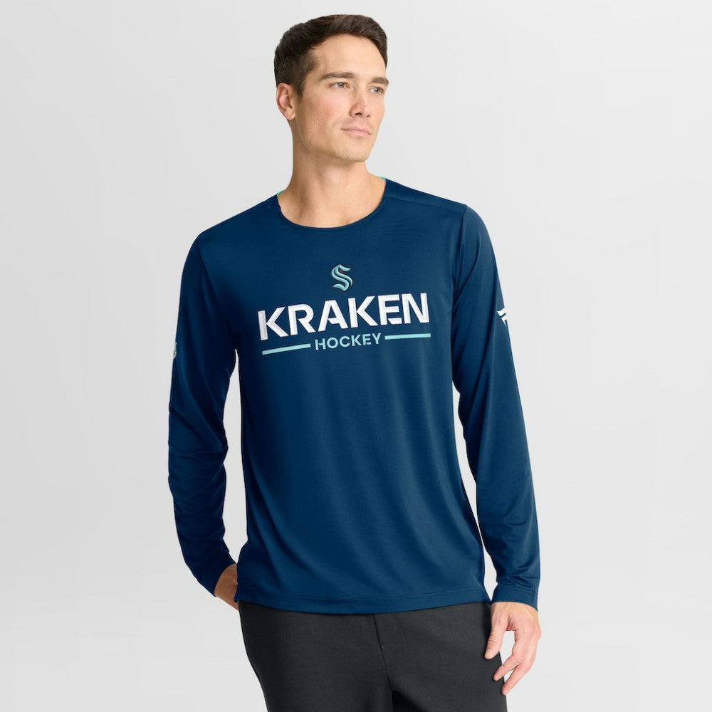 Seattle Kraken Fanatics Authentic Pro Rink Tech Long Sleeve T-Shirt - Navy - NHL 202495543