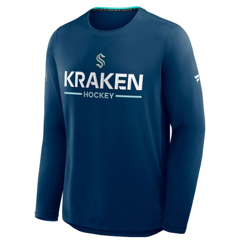 Seattle Kraken Fanatics Authentic Pro Rink Tech Long Sleeve T-Shirt - Navy - NHL 202495543