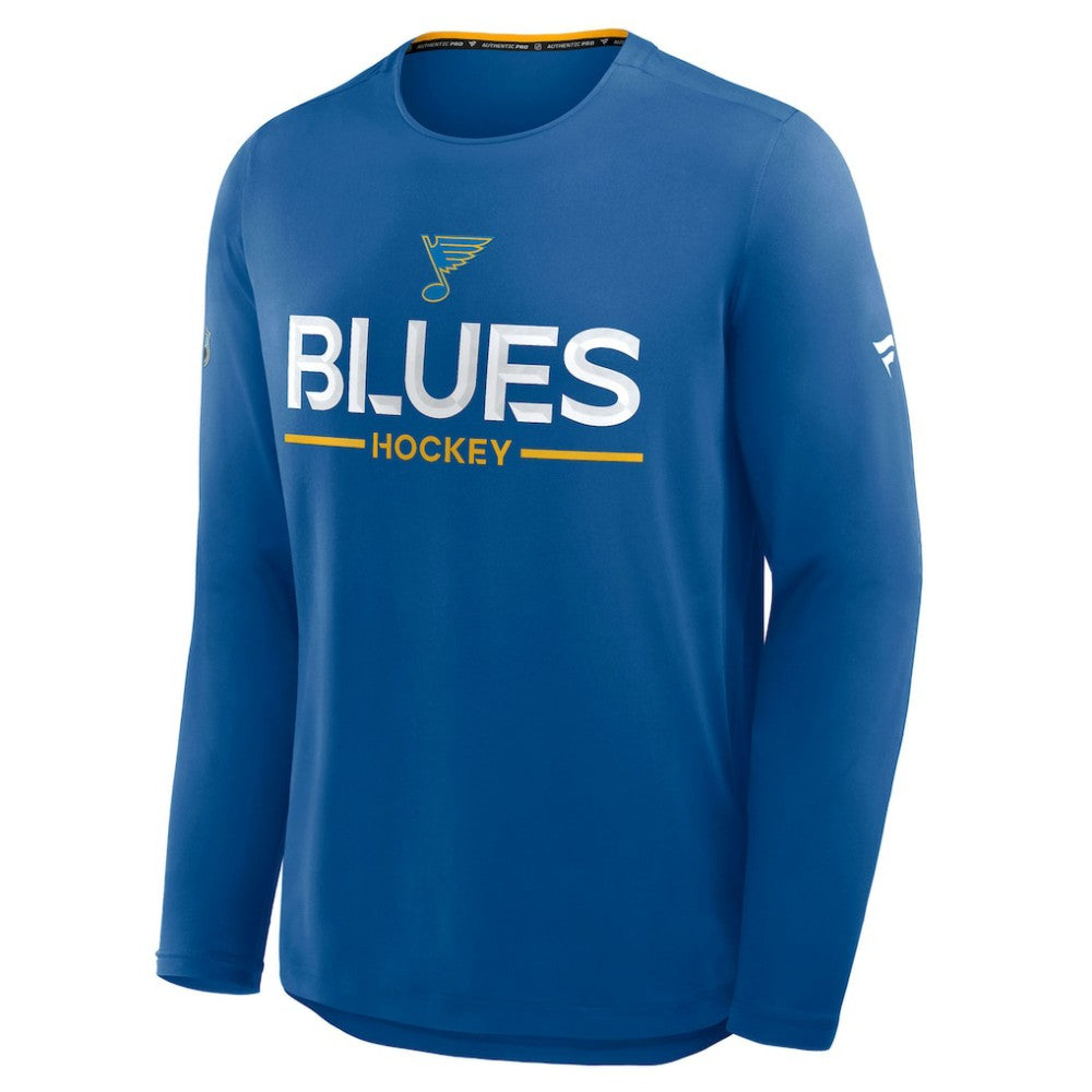 St. Louis Blues Fanatics Authentic Pro Rink Tech Long Sleeve T-Shirt - Blue - NHL 202495544