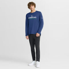 Vancouver Canucks Fanatics Authentic Pro Rink Tech Long Sleeve T-Shirt - Blue - NHL 202495547