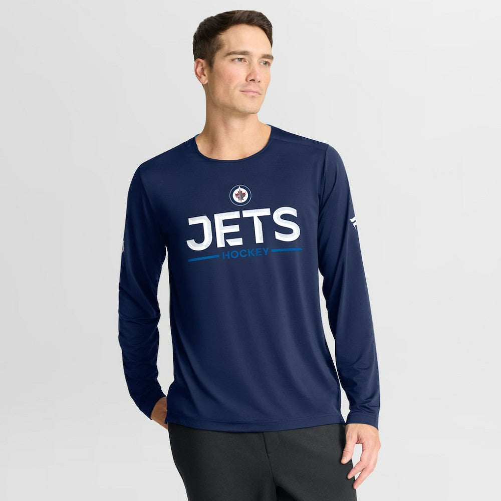 Winnipeg Jets Fanatics Authentic Pro Rink Tech Long Sleeve T-Shirt - Navy - NHL 202495550