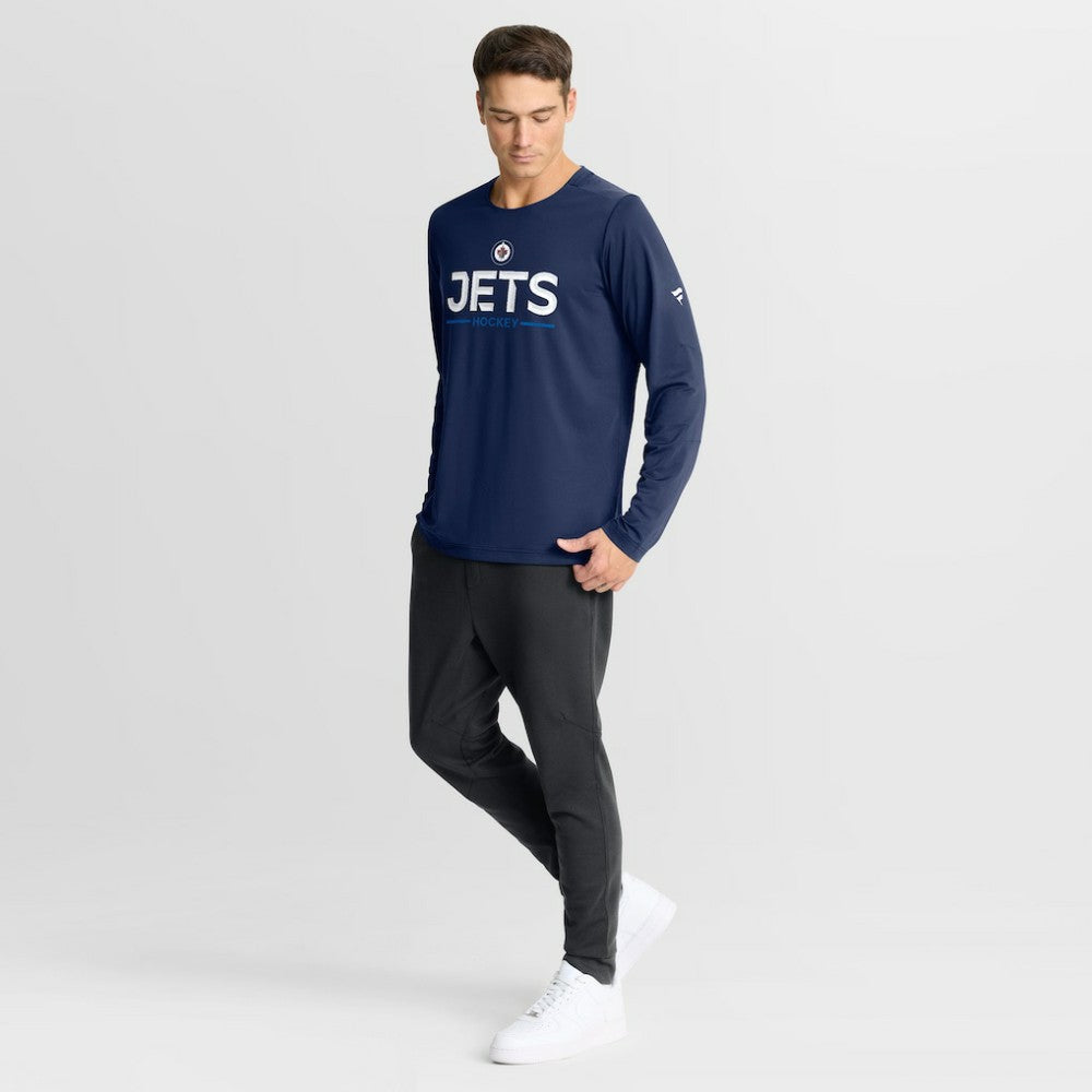 Winnipeg Jets Fanatics Authentic Pro Rink Tech Long Sleeve T-Shirt - Navy - NHL 202495550