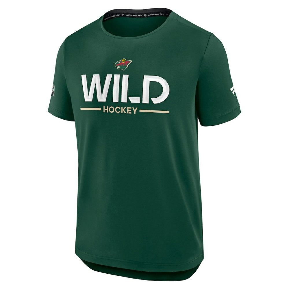 Minnesota Wild Fanatics Authentic Pro Rink Tech T-Shirt - Green - NHL 202495628