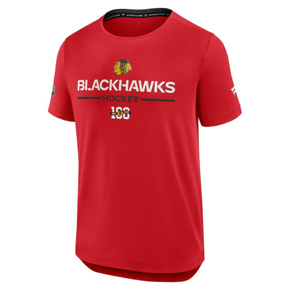 Chicago Blackhawks Fanatics Authentic Pro Centennial Rink Tech T-Shirt - Red - NHL 202495635