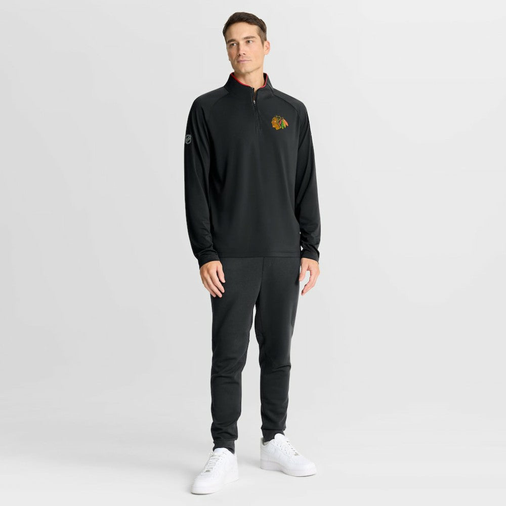 Chicago Blackhawks Fanatics Authentic Pro Rink Training Quarter-Zip Pullover - Black - NHL 202495640