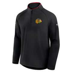 Chicago Blackhawks Fanatics Authentic Pro Rink Training Quarter-Zip Pullover - Black - NHL 202495640