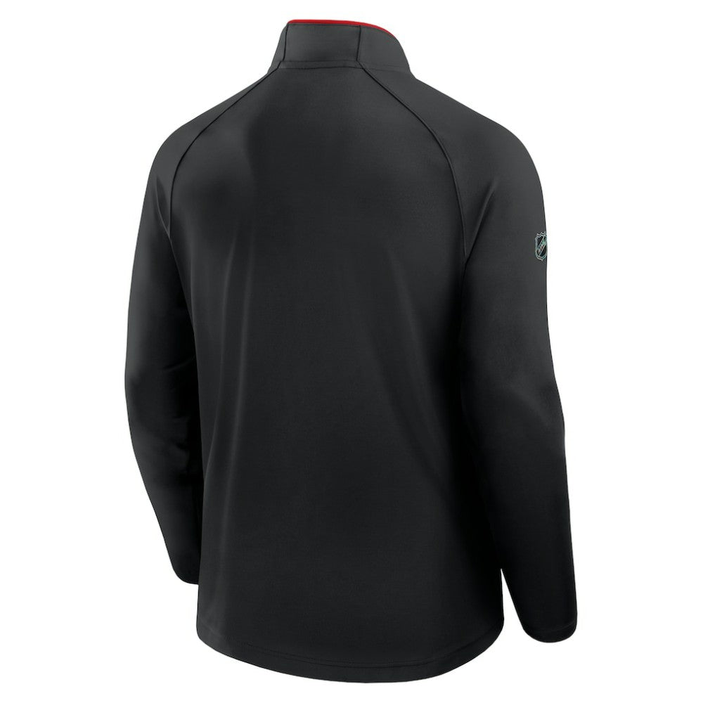 Detroit Red Wings Fanatics Authentic Pro Rink Training Quarter-Zip Pullover - Black - NHL 202495645