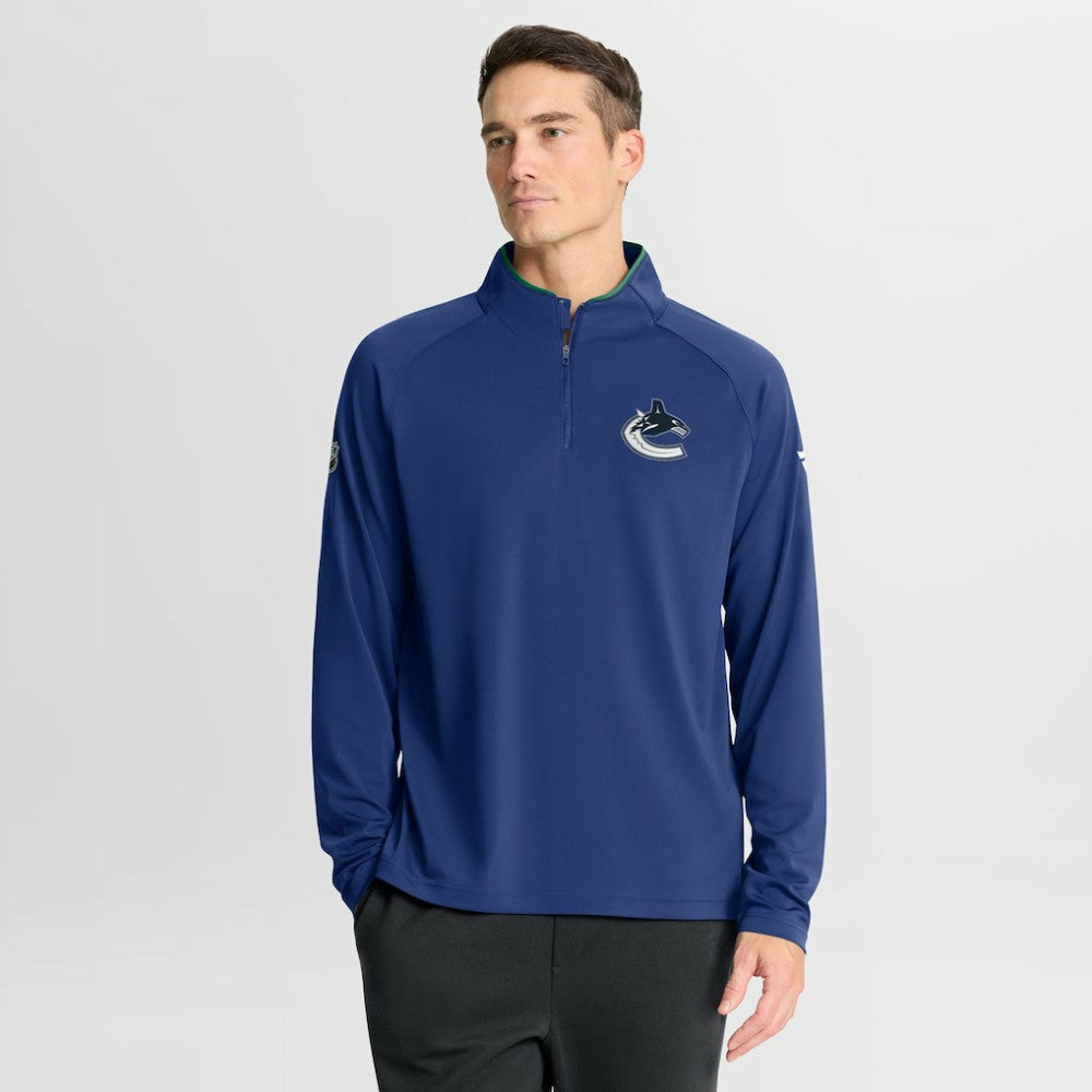 Vancouver Canucks Fanatics Authentic Pro Rink Training Quarter-Zip Pullover - Blue - NHL 202495659