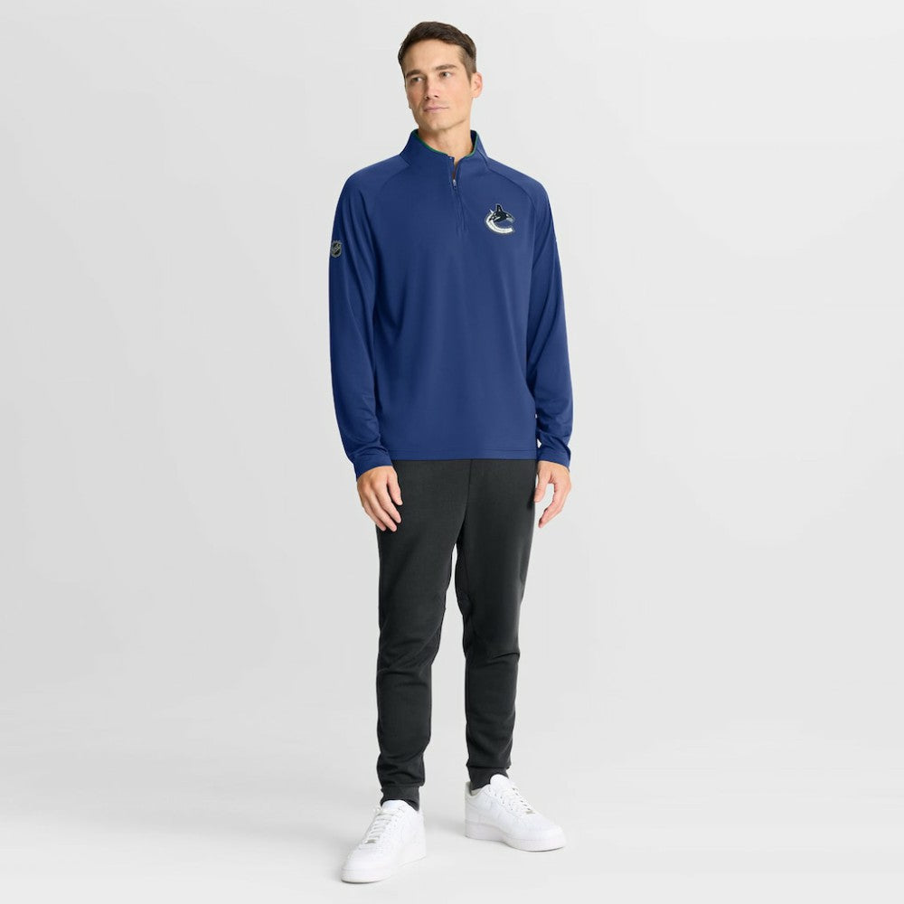 Vancouver Canucks Fanatics Authentic Pro Rink Training Quarter-Zip Pullover - Blue - NHL 202495659