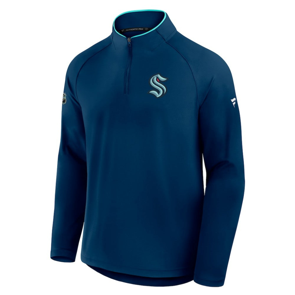 Seattle Kraken Fanatics Authentic Pro Rink Training Quarter-Zip Pullover - Deep Sea Blue - NHL 202495662