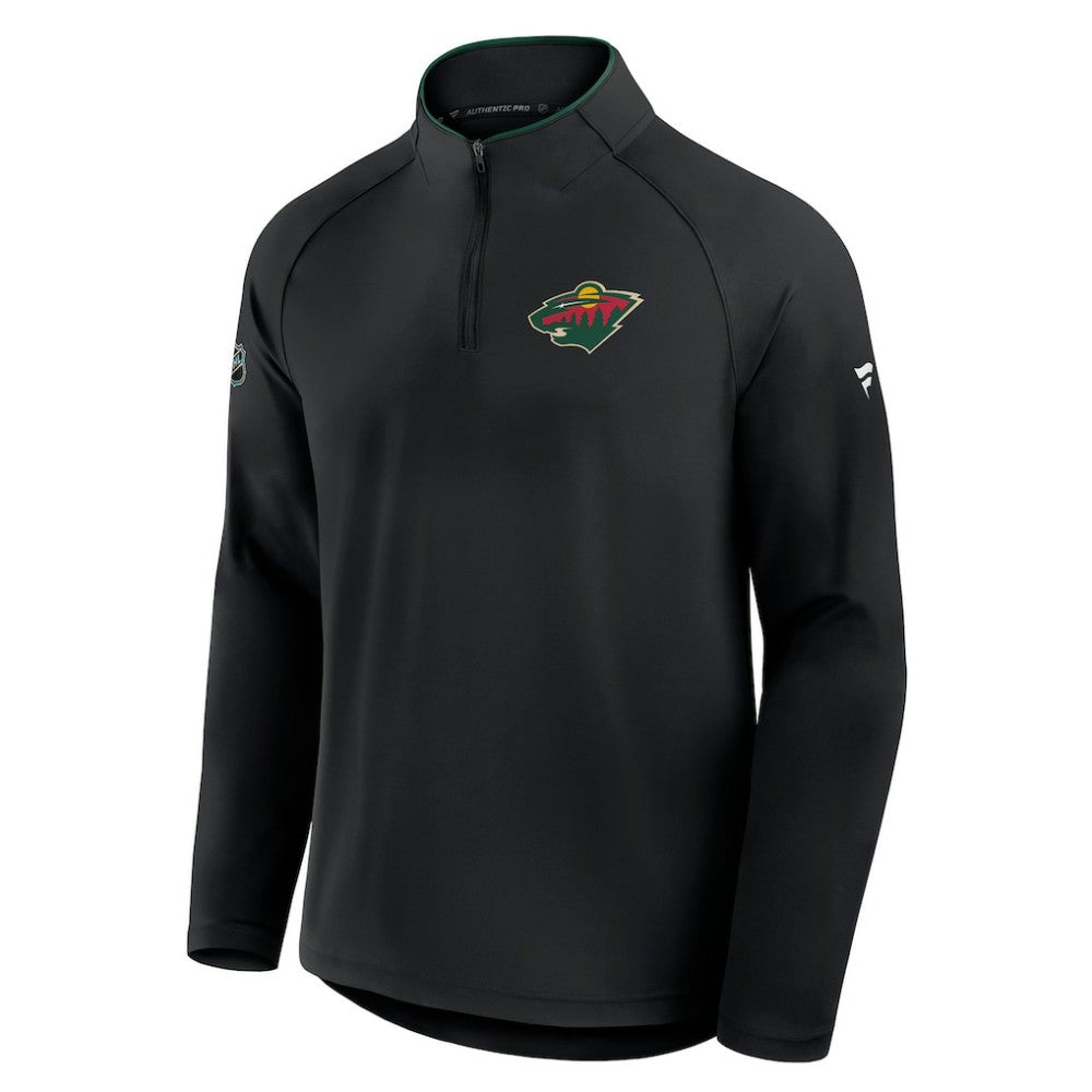 Minnesota Wild Fanatics Authentic Pro Rink Training Quarter-Zip Pullover - Black - NHL 202495677