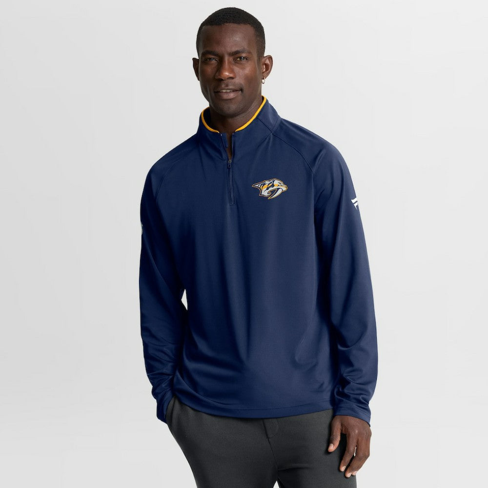 Nashville Predators Fanatics Authentic Pro Rink Training Quarter-Zip Pullover - Navy - NHL 202495680