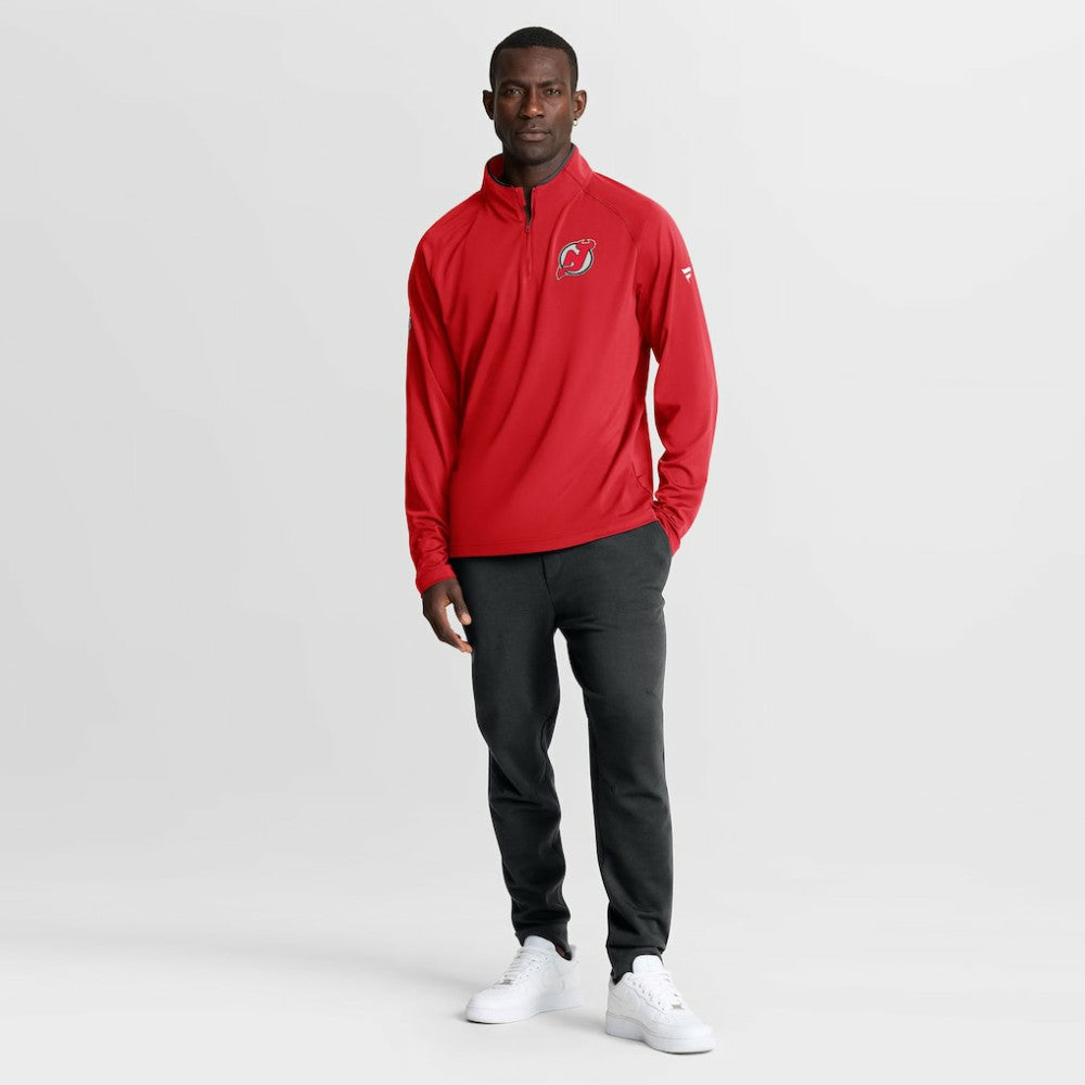 New Jersey Devils Fanatics Authentic Pro Rink Training Quarter-Zip Pullover - Red - NHL 202495684