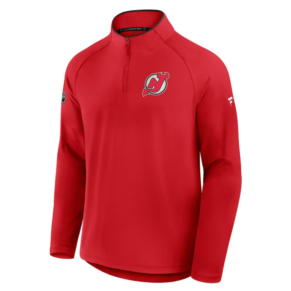 New Jersey Devils Fanatics Authentic Pro Rink Training Quarter-Zip Pullover - Red - NHL 202495684