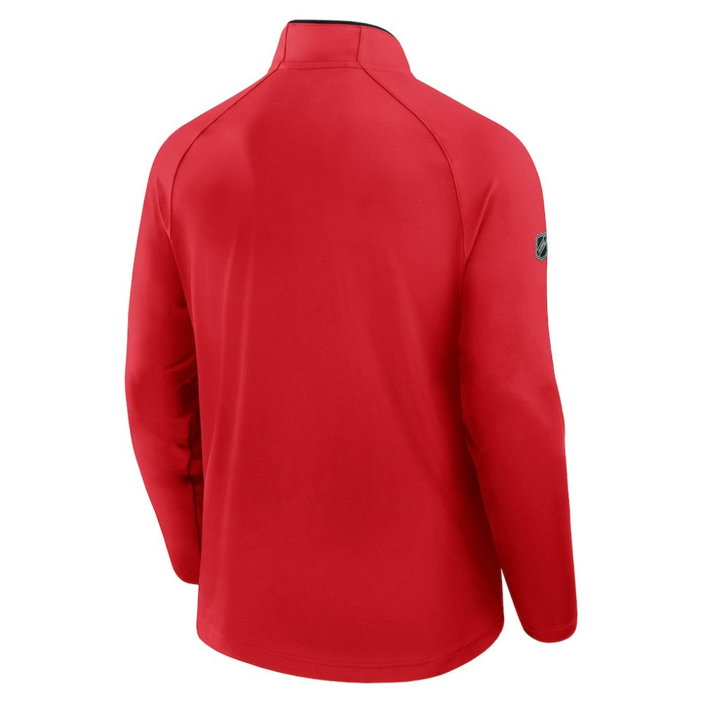 New Jersey Devils Fanatics Authentic Pro Rink Training Quarter-Zip Pullover - Red - NHL 202495684