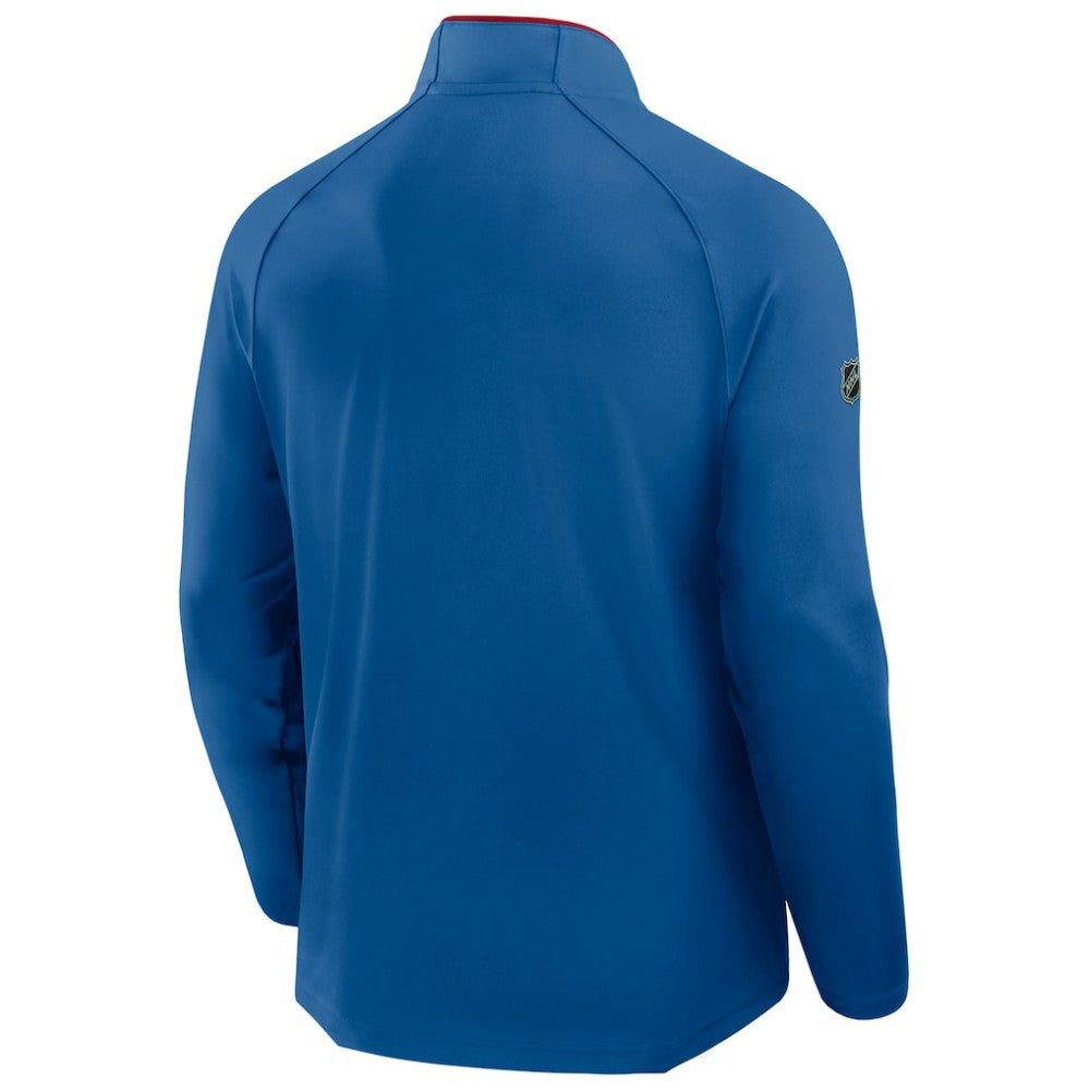New York Rangers Fanatics Authentic Pro Rink Training Centennial Raglan Quarter-Zip Pullover - Blue - NHL 202495702