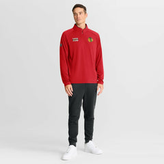 Chicago Blackhawks Fanatics Authentic Pro Rink Training Centennial Raglan Quarter-Zip Pullover - Red - NHL 202495703