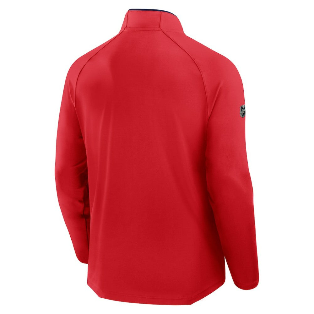 Chicago Blackhawks Fanatics Authentic Pro Rink Training Centennial Raglan Quarter-Zip Pullover - Red - NHL 202495703