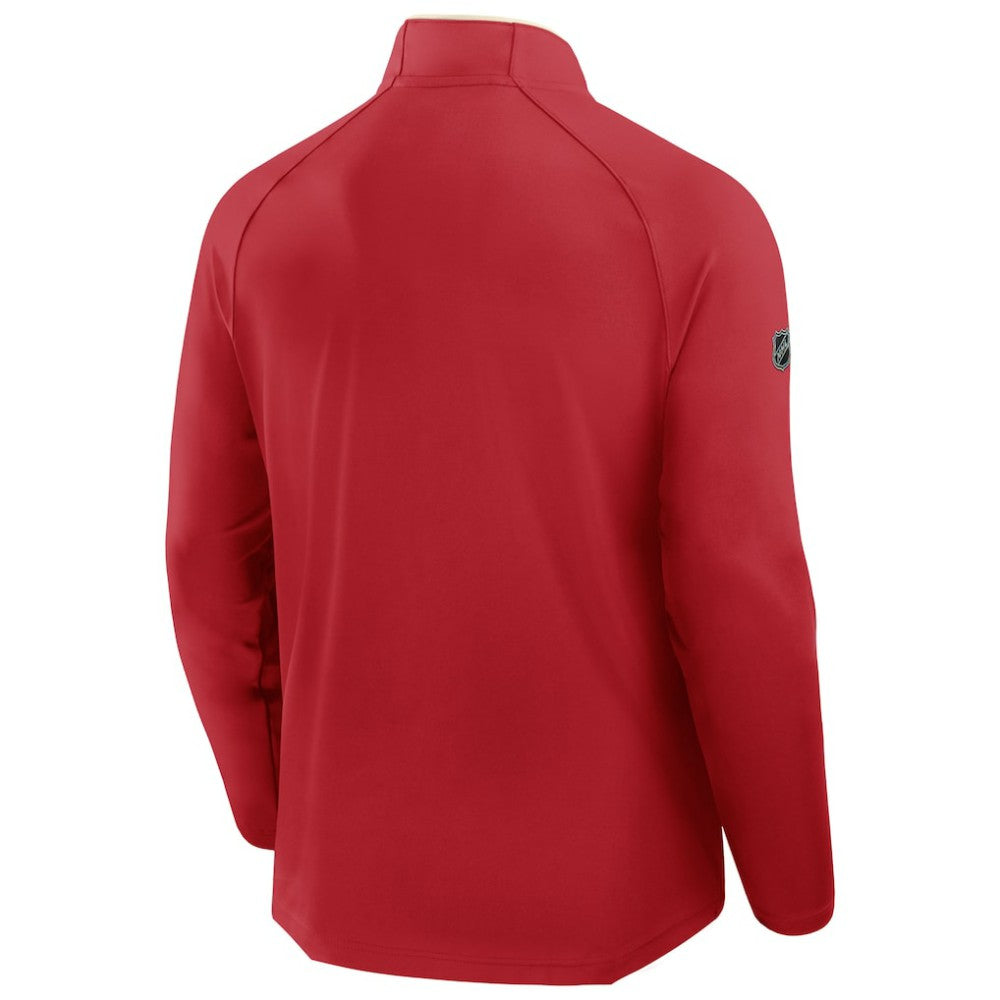 Detroit Red Wings Fanatics Authentic Pro Rink Training Centennial Raglan Quarter-Zip Pullover - Red - NHL 202495704