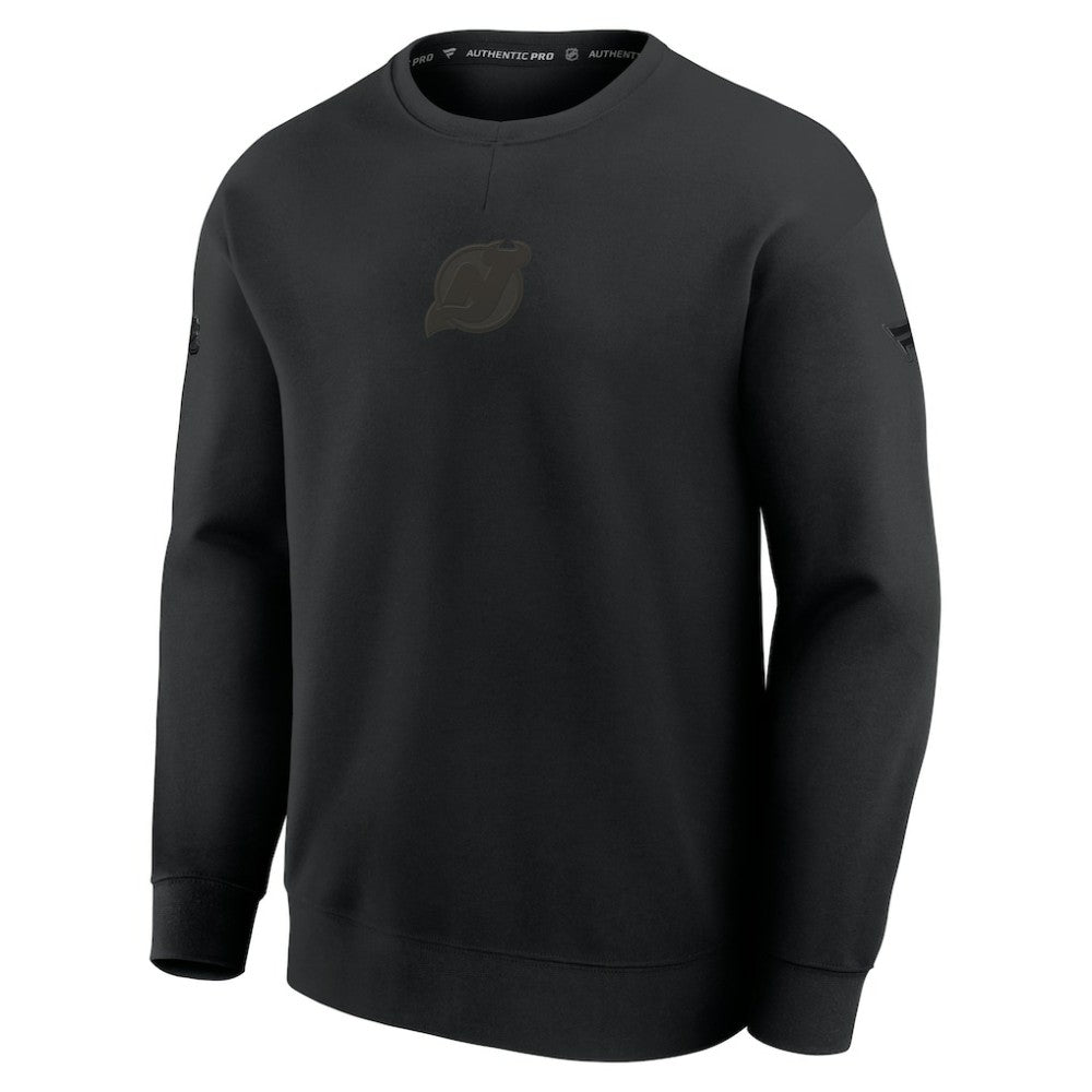 New Jersey Devils Fanatics Authentic Pro Road Tri-Blend Sweatshirt - Black - NHL 202495742