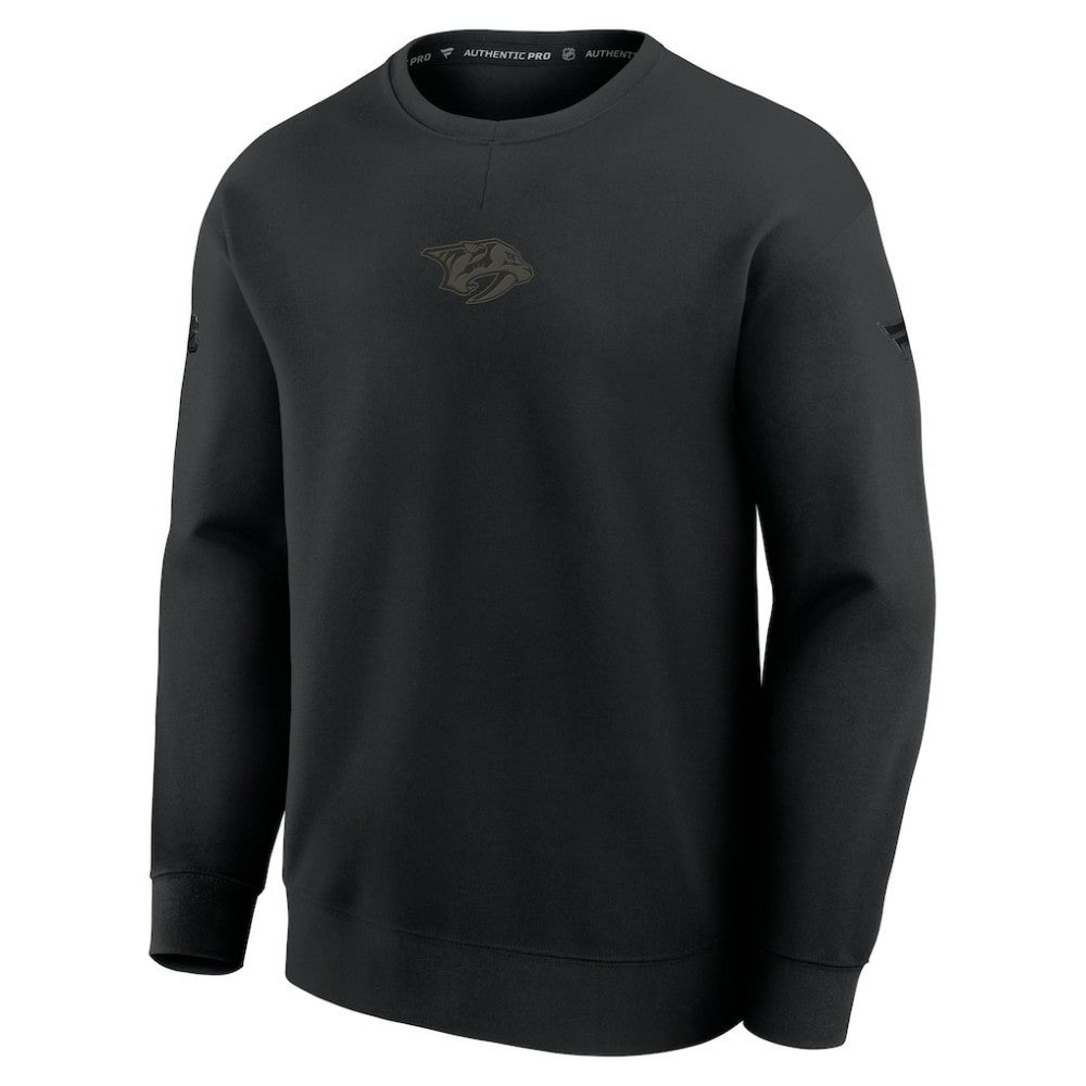 Nashville Predators Fanatics Authentic Pro Road Tri-Blend Sweatshirt - Black - NHL 202495782